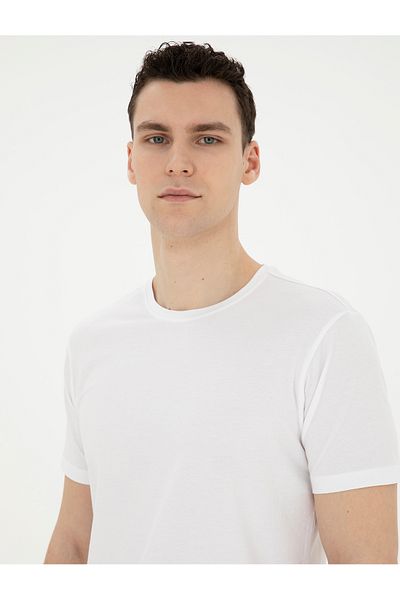 Pierre Cardin Λευκό μπλουζάκι Slim Fit Basic 50280751-VR013