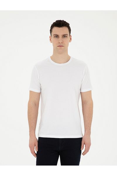 Pierre Cardin Λευκό μπλουζάκι Slim Fit Basic 50280751-VR013