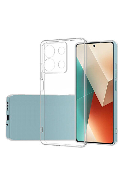 Fibaks Redmi Note 13 Pro 5g | Kılıf Kamera Korumalı Renksiz Şeffaf Esnek Renksiz Silikon Kapak