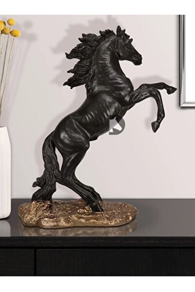 dkt01 Dekoratif Şaha Kalkan At Heykel Biblo 34x24 Cm