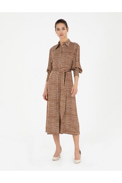 Pierre Cardin Brown Regular Fit Woven Dress 50284059 -Vr029