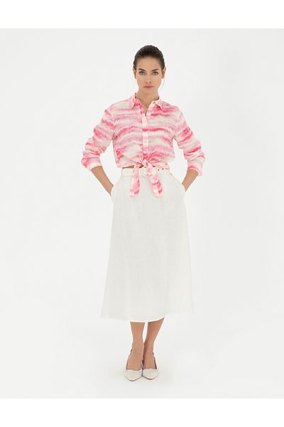 Pierre Cardin Ecru A-Line Woven Skirt 50284027 -Vr019