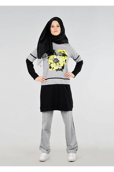 TRENDTESETTÜR T 8431 Φόρμα φόρμας 2 τεμαχίων με λουλουδάτο σχέδιο - BWest