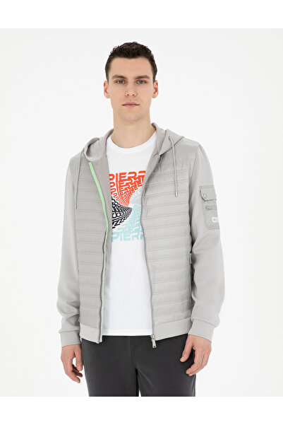 Pierre Cardin Gray Hooded Spring Seasonal Coat 50285304-Vr024