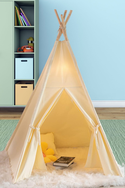 38 OtuzSekiz Oyun Evi Kızılderili Geniş Alan Pamuklu Çocuk Oyun Çadırı