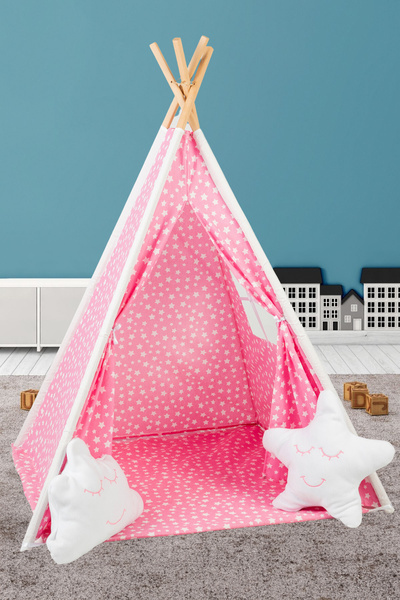 38 OtuzSekiz Minderli Ahşap Çocuk Kızılderili Ev & Bahçe Oyun Çadırı