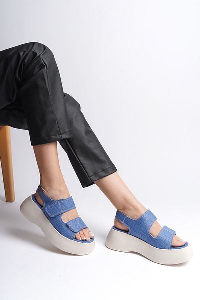 Capone Outfitters Wedge Heel Double Velcro Strap Women's Sandals