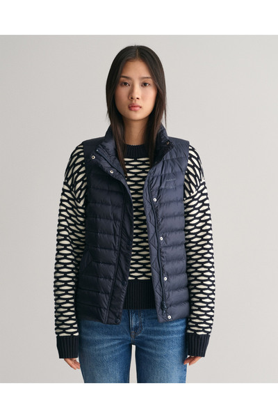 Gant Kadın Lacivert Regular Fit Dik Yaka Kapitone Yelek