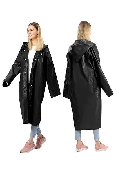 Uniquetrenders Women's Windproof Hooded Raincoat Eva Raincoat