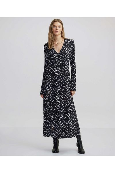 İpekyol Stylish Dress with Metal Accessories and Pattern