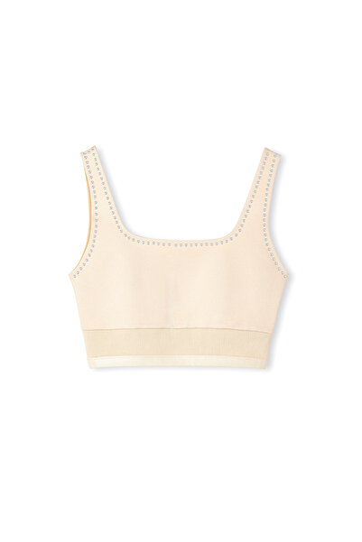 İpekyol Hotfix baskılı kare yaka büstiyer