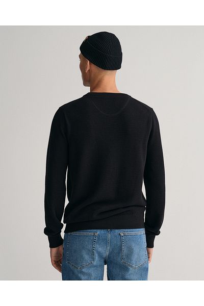 Gant Men's Black Regular Fit Crew Neck Sweater