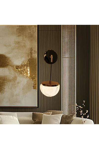 Apliqa Derem Siyah Gold 8 Watt Kristal Taşlı Salon Led Aplik