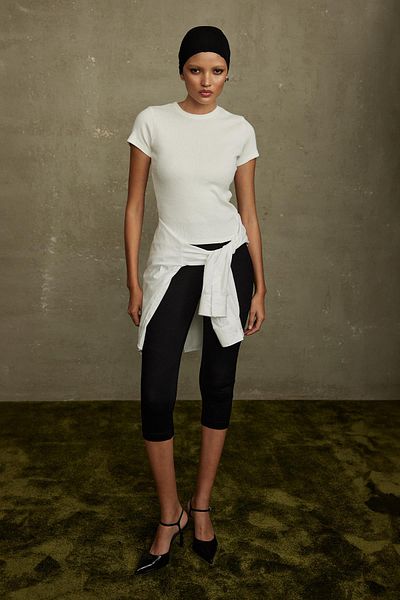 Suud Collection Ecru Evia Basic T-Shirt