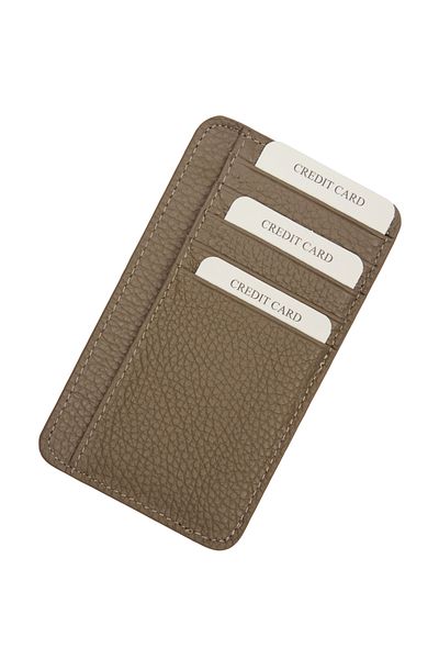PiyasaSepeti Beige Unisex Genuine Leather Card Holder Wallet