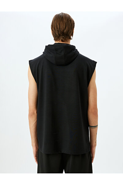 Koton Oversize Hooded Modal Blended Thick Fabric Sleeveless Sports Sweatshirt