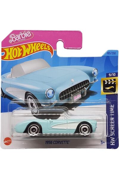 HOT WHEELS 1956 Corvette - Hw Screen Time 9/10 - Hkk87 - Kısa Kart - Barbie T...