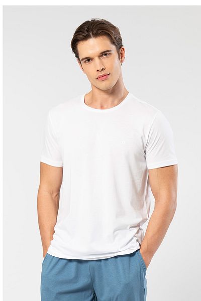 Cacharel 2169 Ανδρικό μπλουζάκι Modal Cotton Crew με κοντό μανίκι-λευκό