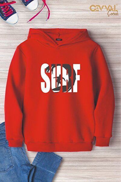 Cevval ДИТЯЧА СВІТШОТКА З КАПЮШОНОМ І ПРИНТОМ SURF