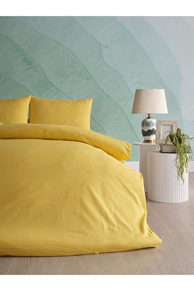 Soft Colours Mint Colored Double Cotton Duvet Cover - 200X220 cm