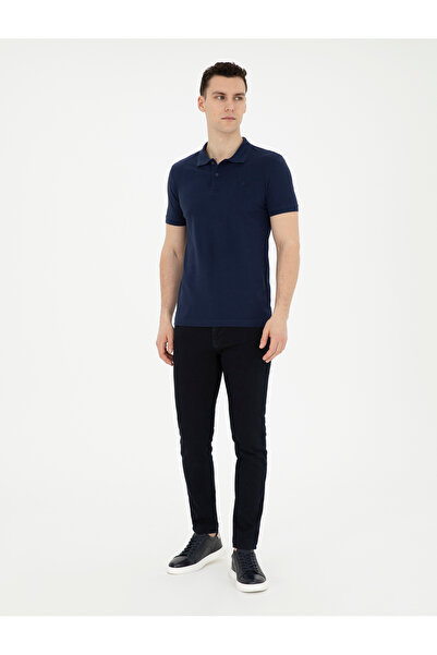 Pierre Cardin Lacivert Slim Fit %100 Pamuk Polo Yaka Basic Tişört 50291625-VR033