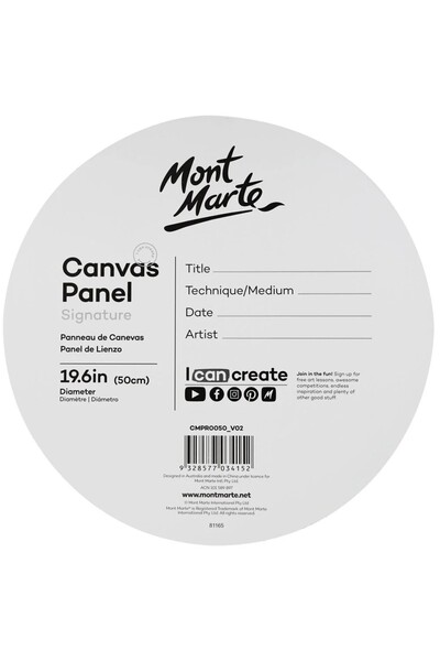 Mont Marte MM Kanvas Panel Yuvarlak 50cm Signature