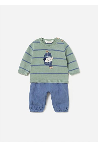 MAYORAL Erkek Bebek Kazak Pantolon Takımı Yeşil 2517