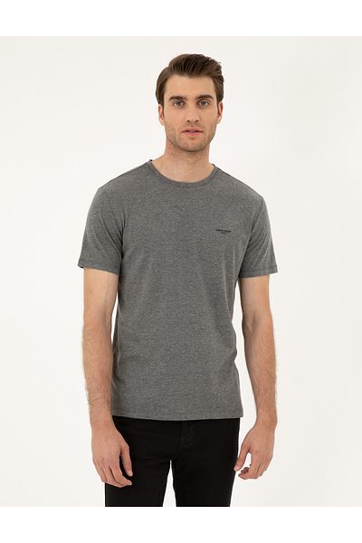 Pierre Cardin Tricou Slim Fit Gri Melange - Model Basic 50292075-VR086