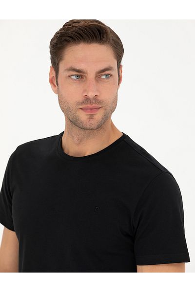 Pierre Cardin Μαύρο μπλουζάκι Slim Fit Basic 50289335-VR046