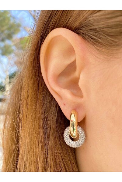 Sivesa أقراط متدلية مرصعة بالأحجار