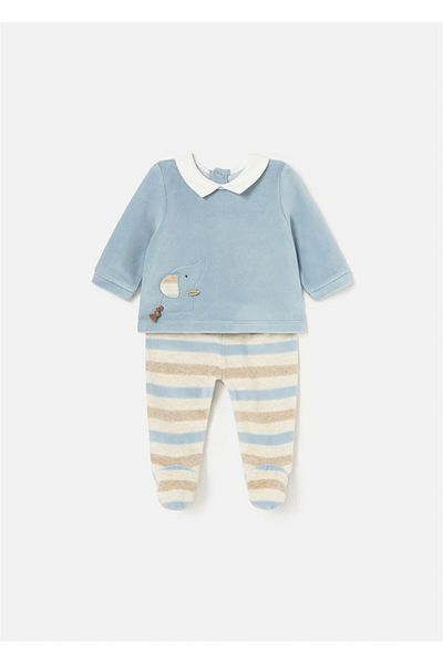 MAYORAL Baby Boy Blue Long Sleeve T-Shirt and Leggings Set - 2512