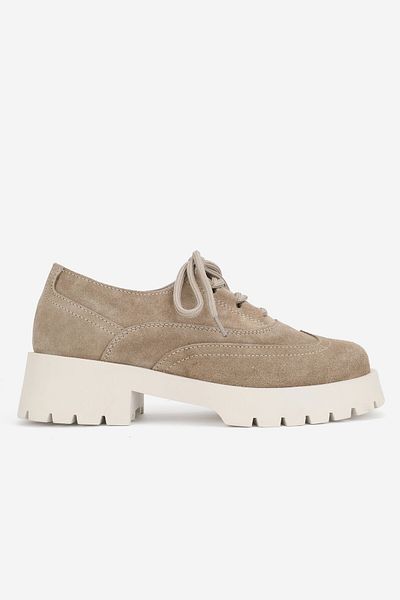 TUNAELLİ PANTOFI OXFORD CU ȘANȚURI DE PIELE NATURALĂ BEJ DE PIELE DE PIELE NATURALĂ NUMĂRUL 36-41