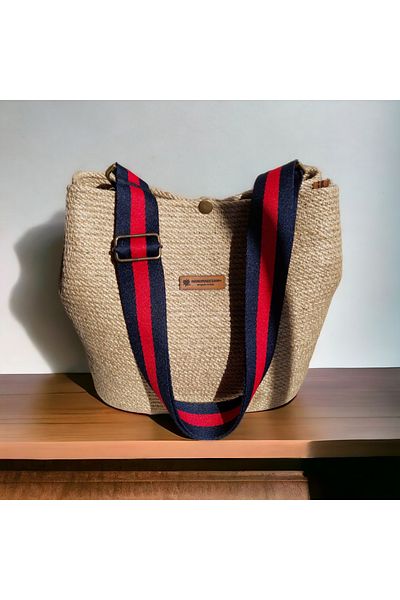 HandmadeSNM 100% χειροποίητη ψάθινη τσάντα, τσάντα ώμου,