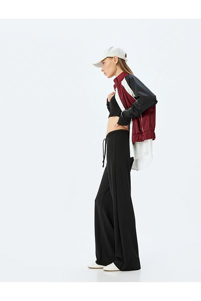 Koton Wide Leg Tie Waist Comfortable Fit Trousers