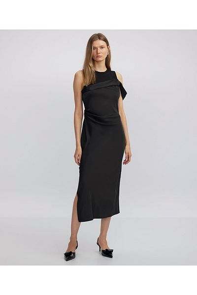 İpekyol Combed Cotton Draped Mix Dress