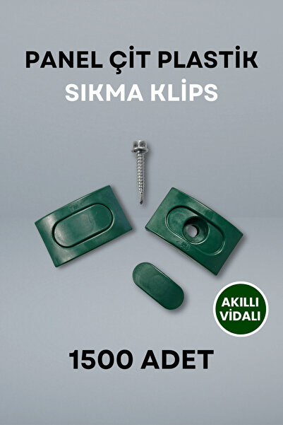 ZiDi Plastik Panel Çit Plastik Sıkma Klips - Akıllı Vidalı 1500 Adet (YEŞİL)