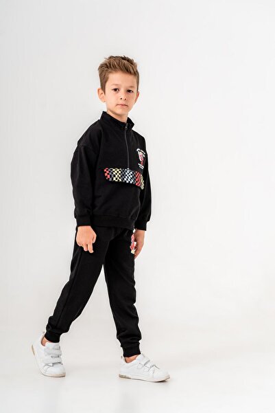 Mışıl Kids MONSTA CREW baskılı erkek çocuk eşofman takımı