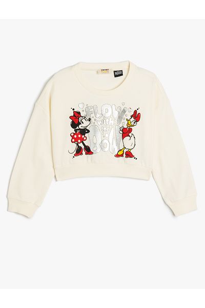 Koton Licencovaná mikina s dlouhým rukávem Minnie Mouse - Crew Neck