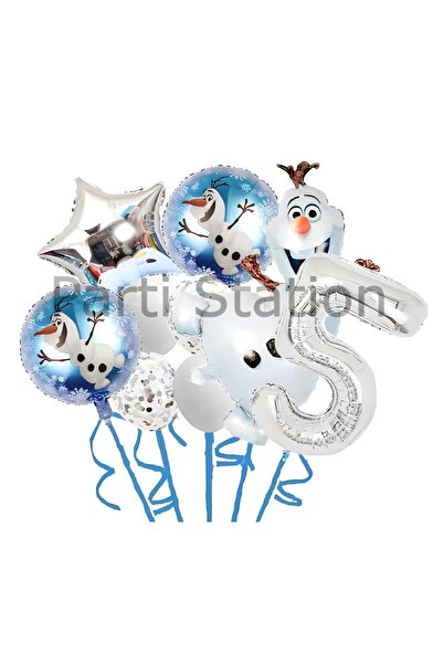 Parti Station 5 Years Old Frozen Elsa Olaf Balloon Set - Frozen, Birthday Foil Balloon