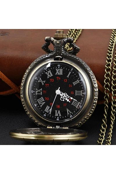 STİLLOVE Bronze, Emerald Green, Antique Sun and Polar Star Figured Fob Pocket Watch