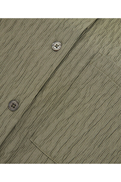 Twist Adjustable Waist Textured Shirt