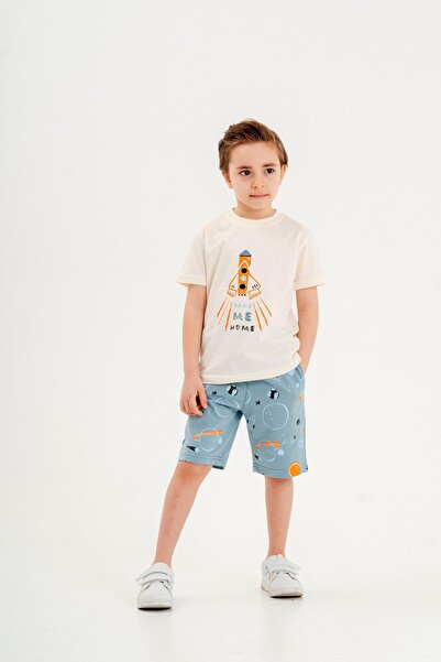 Mışıl Kids TAKE ME HOME Printed Boys T-Shirt Shorts Set