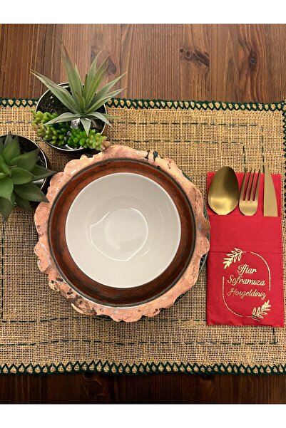 kidspartim منديل مطلي بالذهب الأحمر - مرحبًا بكم في غشاء Iftar بجيب 12 قطعة 4...