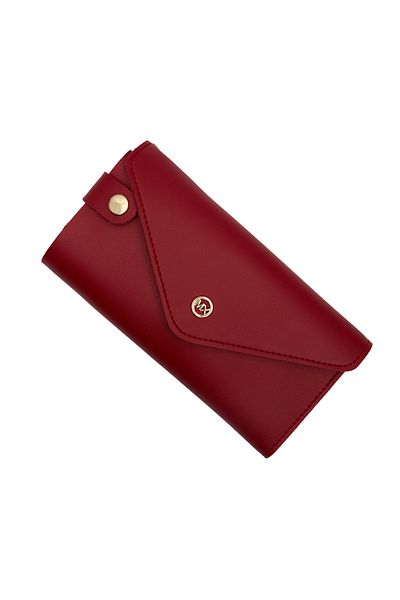 PiyasaSepeti Faux Leather Wallet with Red Closure and Card Compartment