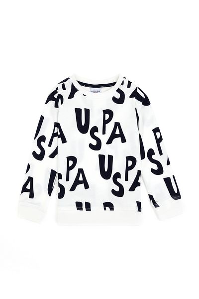 U.S. Polo Assn. Boy's Cream Crew Neck Sweatshirt 50293634 -Vr071