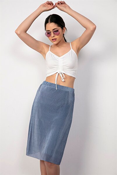 yourname collection بلوزة بيضاء بأشرطة وتفاصيل رباط