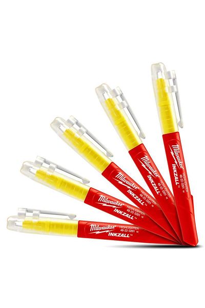 Milwaukee Yellow Marker Pen - 5 Pieces