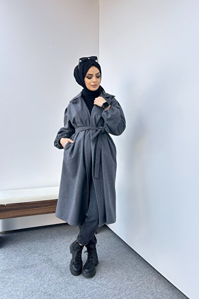 Tarzım Tuba Smoked Stamped Hijab Coat - Women'S, Belted