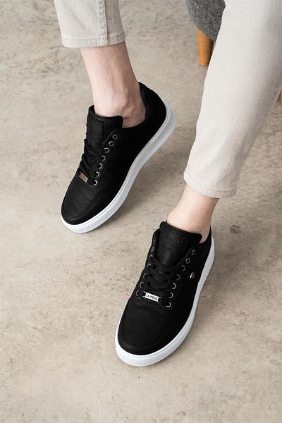 L.A Polo Men's Casual Black White Sports Sneaker Shoes