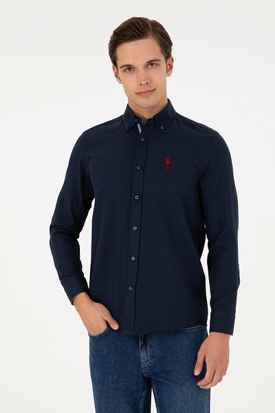 U.S. Polo Assn. Мъжка тъмносиня риза с дълъг ръкав 50296687 -Vr033